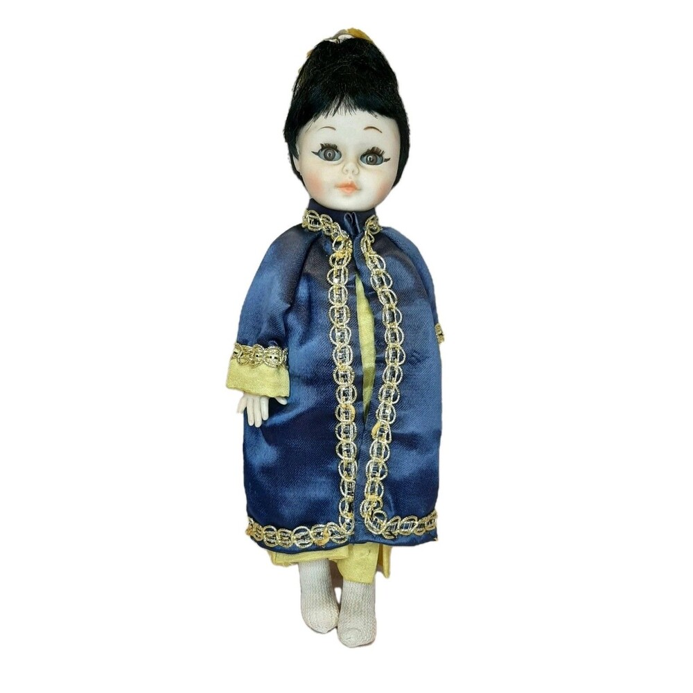 Vintage Kehagias Doll 10” Japanese Lady Sleepy Eye Made In Greece Dressed